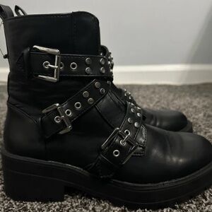 Black Studded Ankle Boots